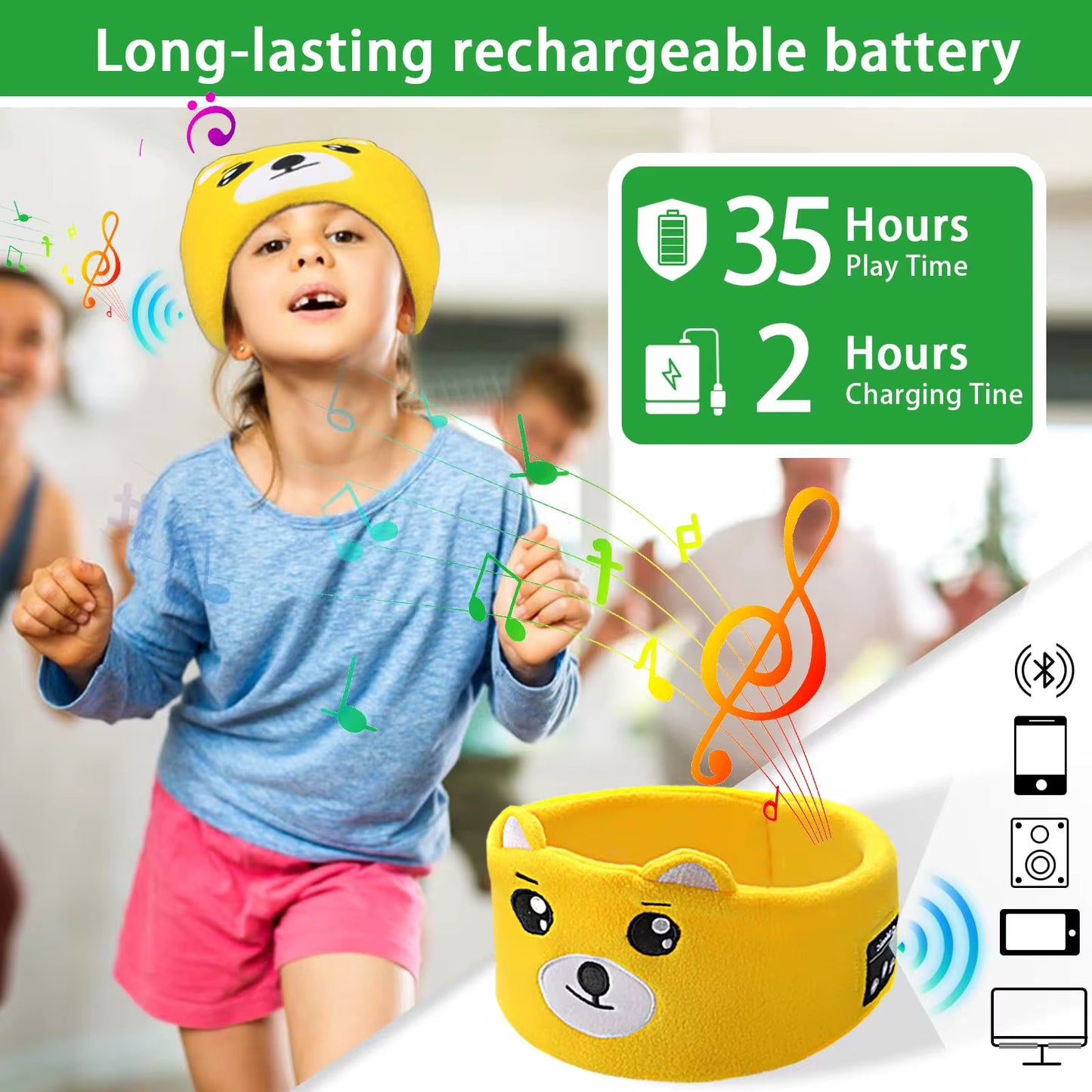 Kids Wireless Headband for music